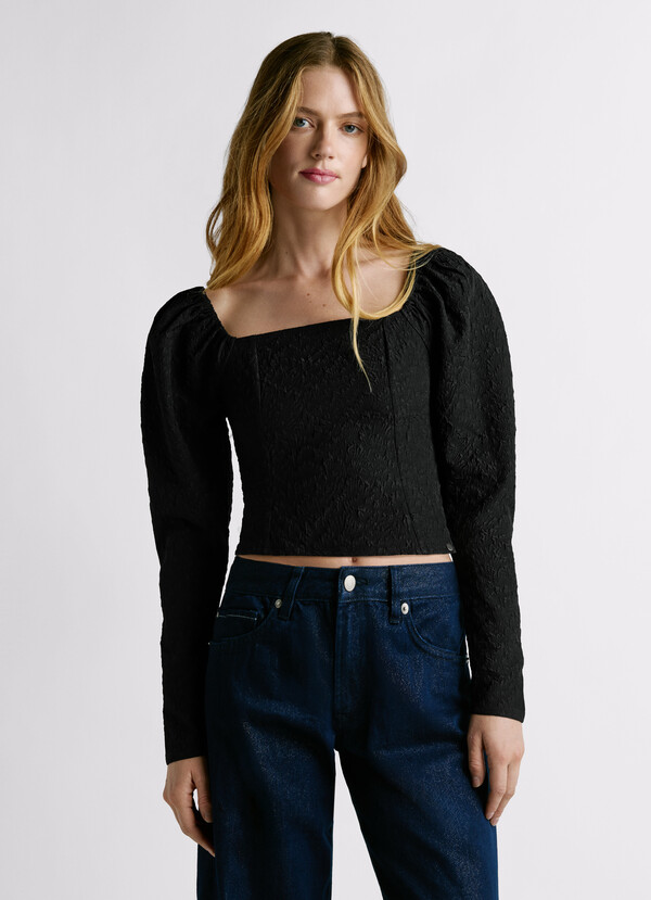 CROPPED FIT JACQUARD TOP