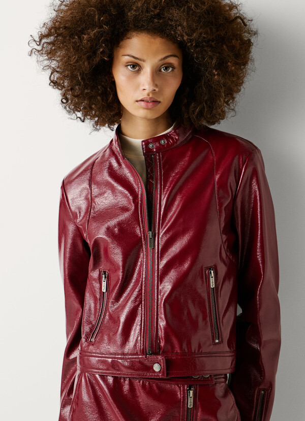 PATENT LEATHER BIKER JACKET