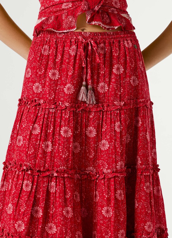 FLORAL PRINT MAXI SKIRT