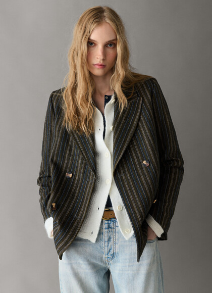 CHECKED BLAZER-STYLE JACKET