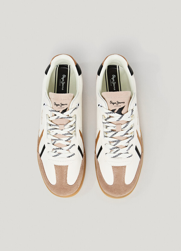 SNEAKERS IN PELLE CON DETTAGLI IN CAMOSCIO - BALL