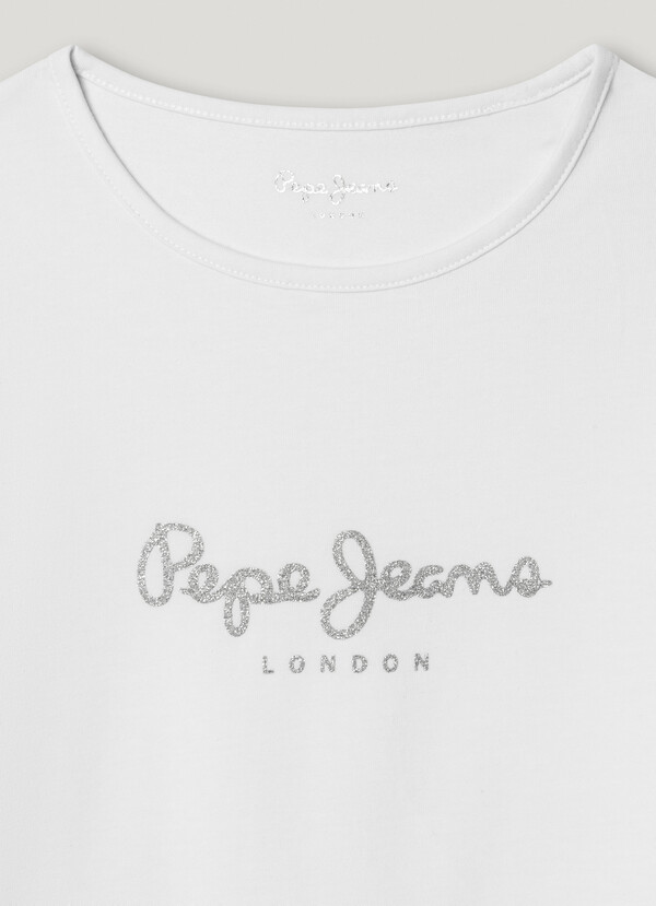 SLIM FIT GLITTER LOGO T-SHIRT