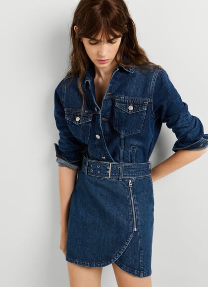 REGULAR FIT DENIM MINI SKIRT