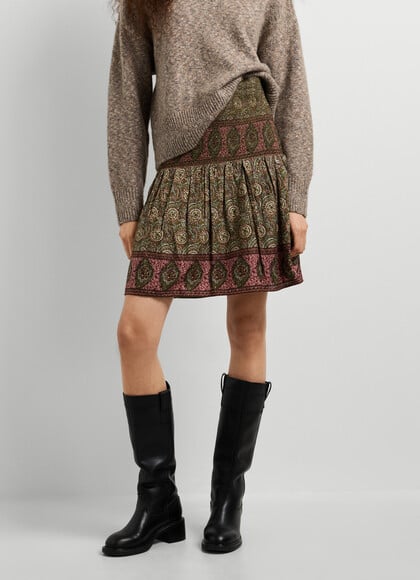 ORNAMENTAL PRINT MINI SKIRT
