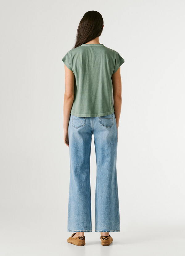 T-SHIRT WITH OPENWORK FLORAL DETAILS