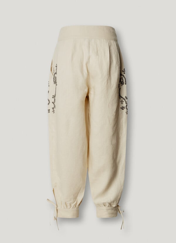 WIDE LEG LINEN TROUSERS