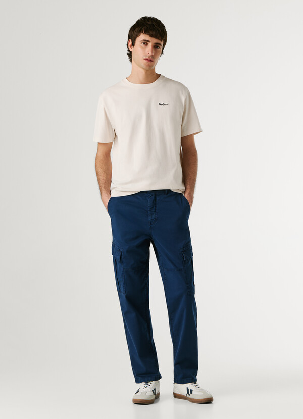 REGULAR FIT TWILL CARGO TROUSERS
