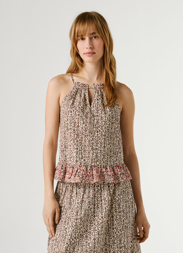 POPLIN HALTER NECK BLOUSE