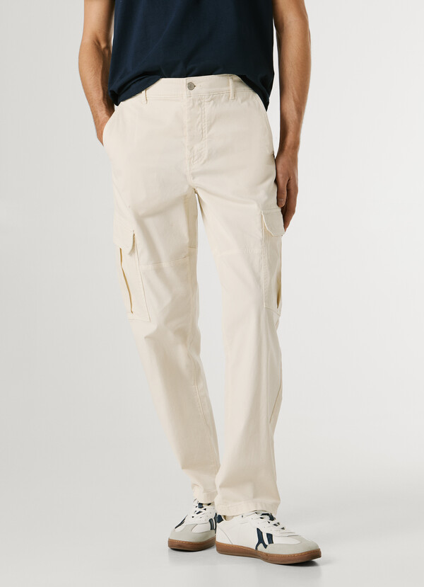 REGULAR FIT TWILL CARGO TROUSERS