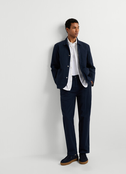 RELAXED FIT SEERSUCKER CHINO TROUSERS