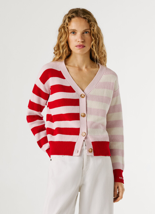 STRIPED KNIT CARDIGAN