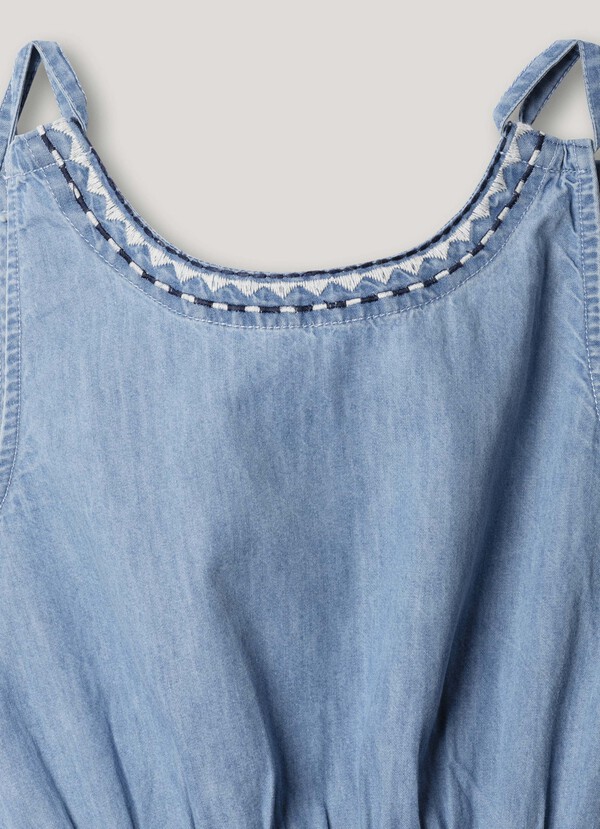 DENIM STRAPPY MINI DRESS