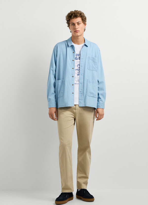 CASUAL FIT DENIM OVERSHIRT