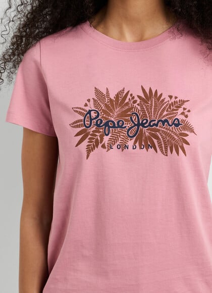 PRINTED FLORAL LOGO T-SHIRT