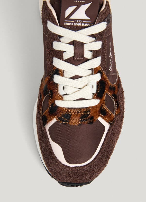 MARLON - ANIMAL PRINT DETAIL TRAINERS