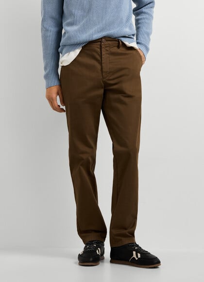 SLIM FIT TWILL CHINO TROUSERS