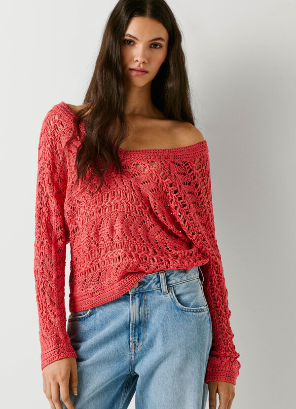 V-NECK OPENWORK JUMPER