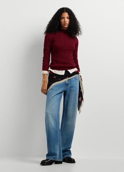 HIGH NECK RIBBED JUMPER