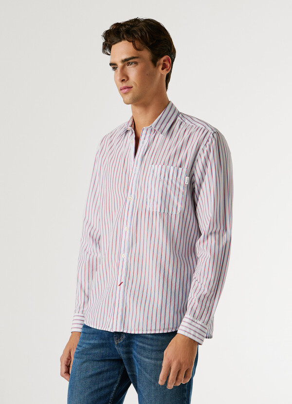 REGULAR FIT STRIPED POPLIN SHIRT