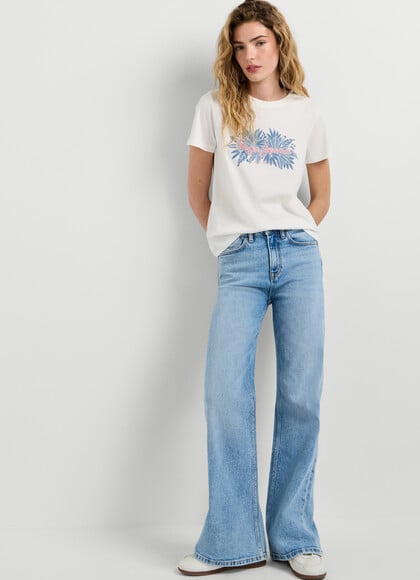 PRINTED FLORAL LOGO T-SHIRT