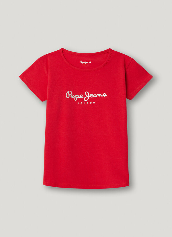 SLIM FIT GLITTER LOGO T-SHIRT