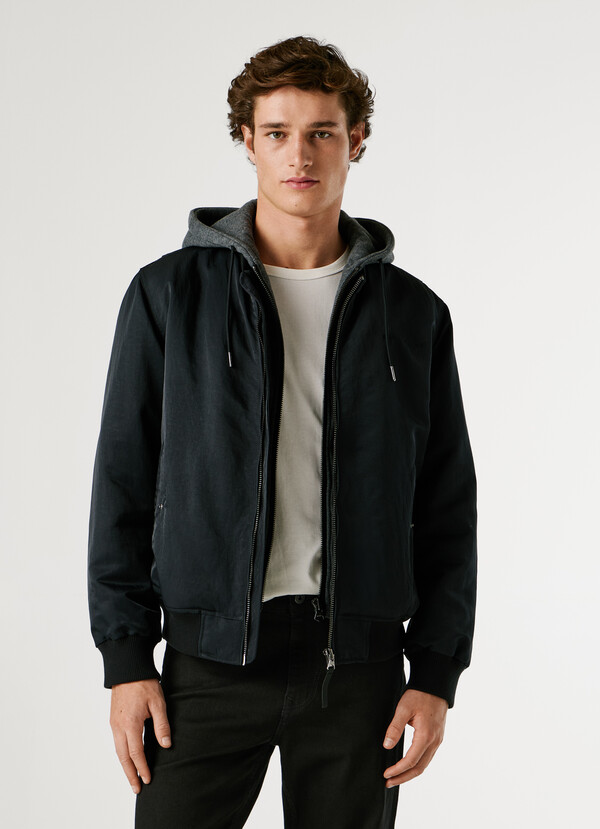 HOODED BOMBER JACKET