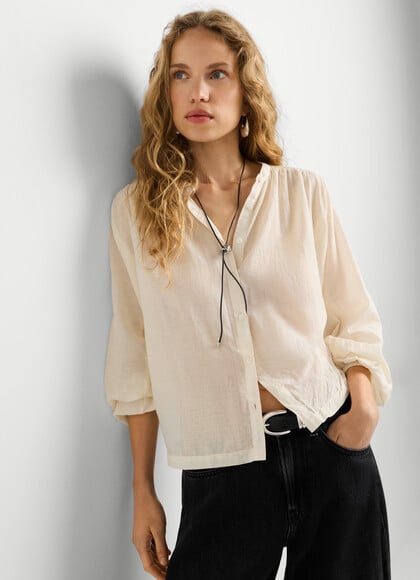 FLUID MAO COLLAR BLOUSE