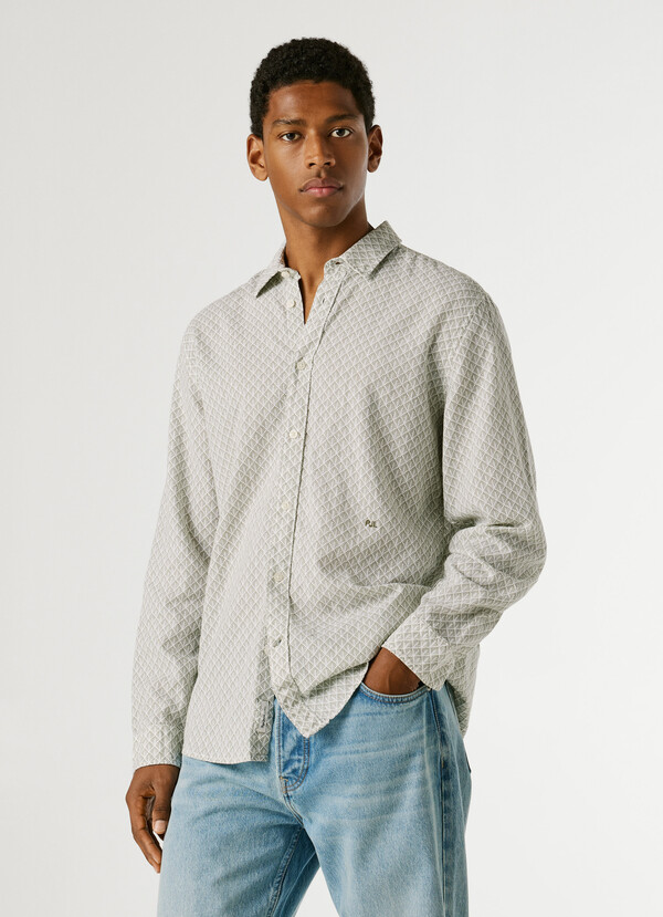 REGULAR FIT GEOMETRIC PRINT SHIRT