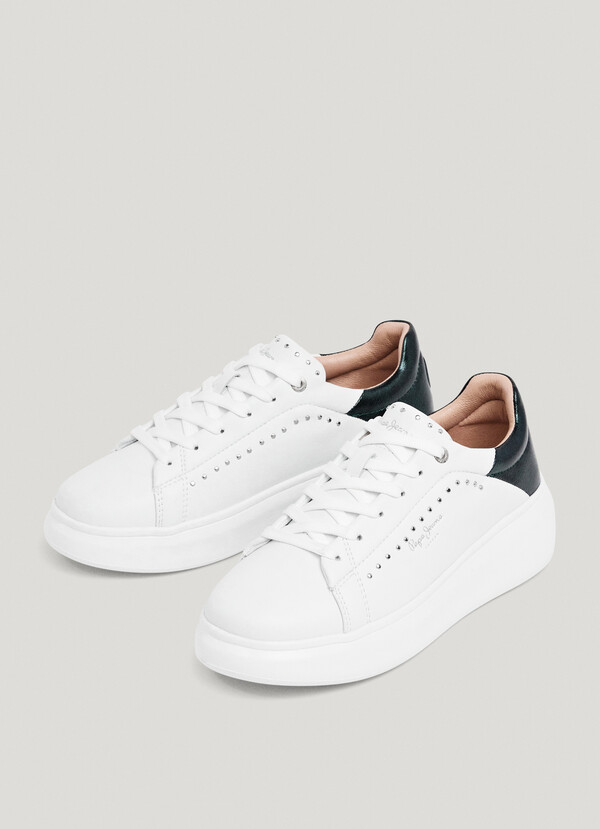 YARA - LEATHER TRAINERS WITH STUDS 