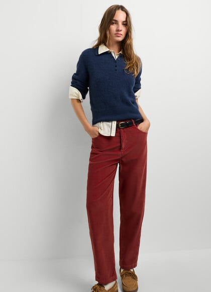 STRAIGHT FIT CORDUROY TROUSERS
