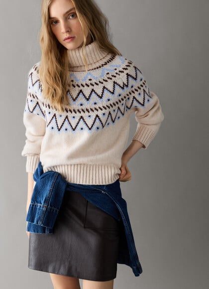 HIGH NECK FAIR ISLE KNIT JUMPER