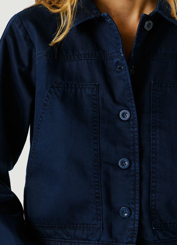 TWILL JACKET WITH SHIRT COLLAR