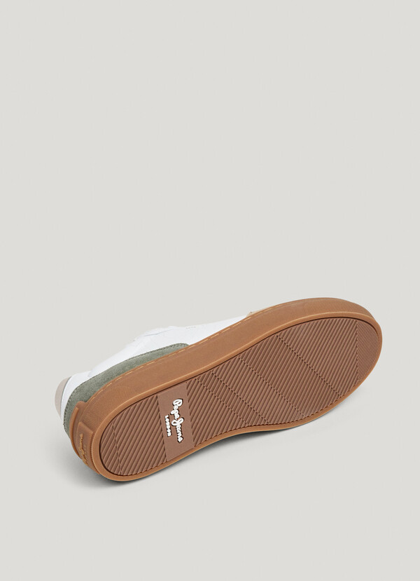 CAMDEN - LEATHER TRAINERS WITH SUEDE DETAILS 