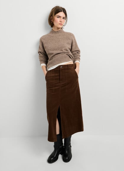 CORDUROY MIDI SKIRT