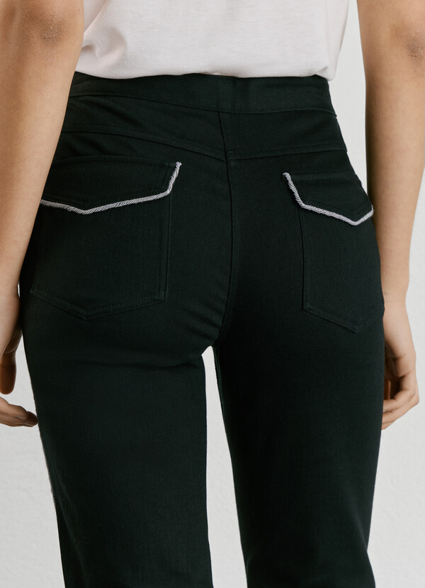 FLARE FIT TWILL TROUSERS