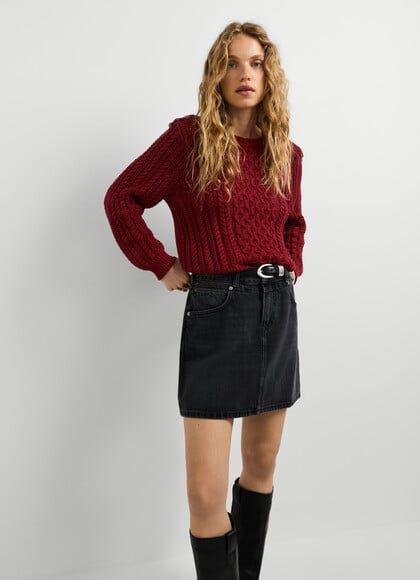REGULAR FIT DENIM MINI SKIRT