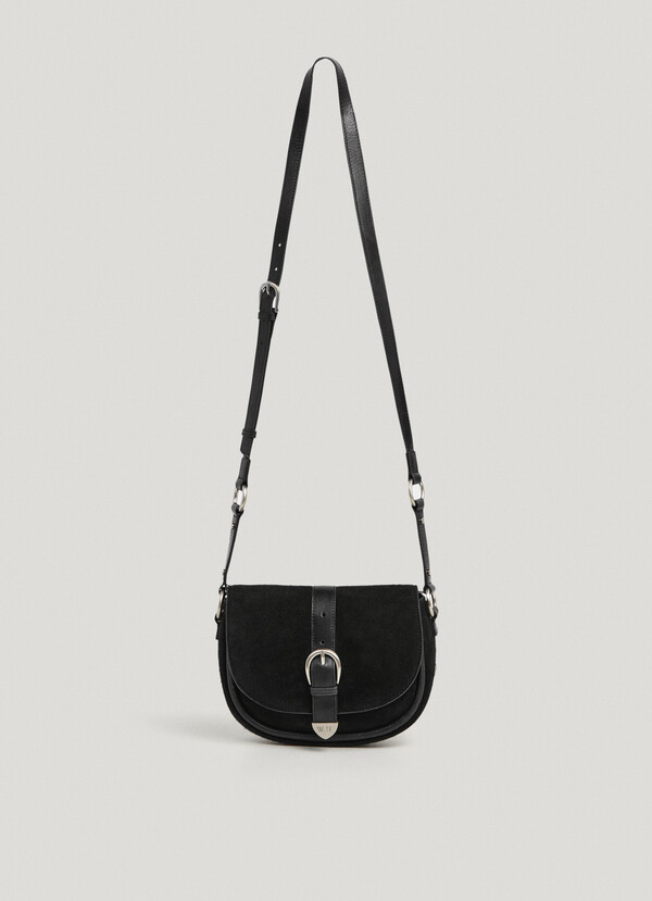 SUEDE BAG WITH FLAP
