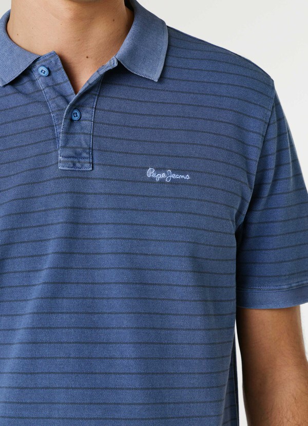 STRIPED PIQUE POLO SHIRT