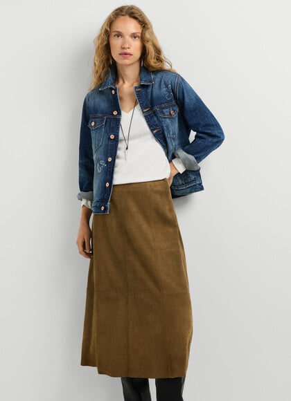 SUEDE MIDI SKIRT