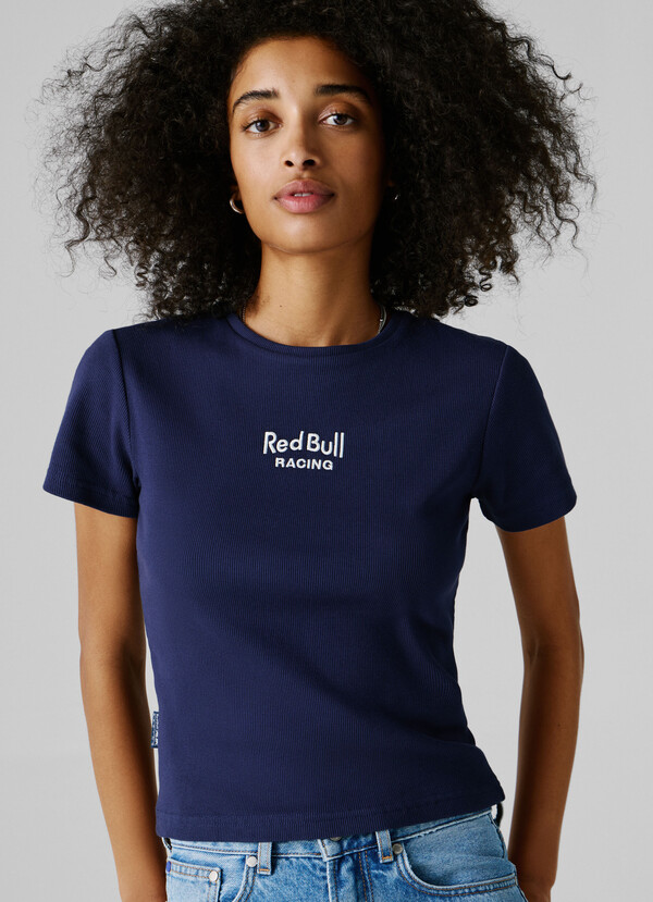 RIBBED LOGO EMBROIDERED T-SHIRT