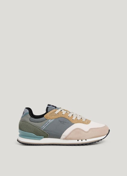 LEATHER TRAINERS WITH SUEDE DETAILS