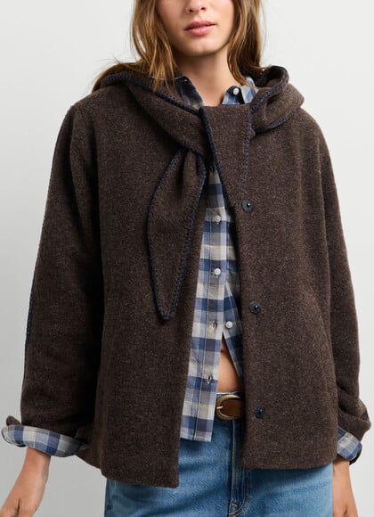 BOUCLE JACKET WITH HOOD