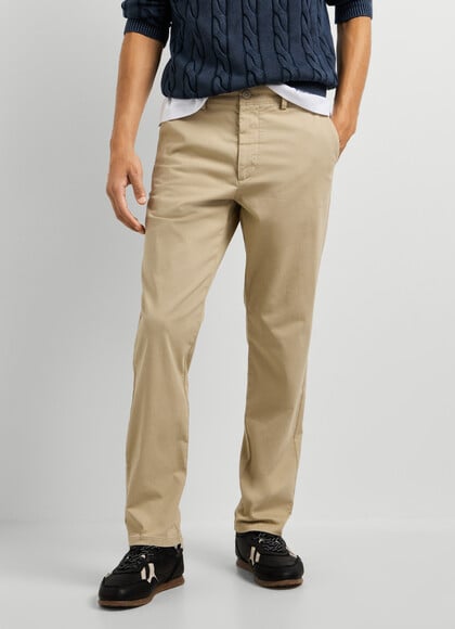 SLIM FIT TWILL CHINO TROUSERS