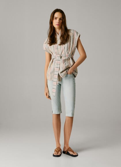 SLIM FIT DENIM BERMUDA SHORTS
