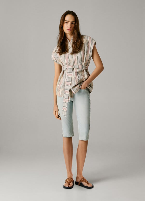 SLIM FIT DENIM BERMUDA SHORTS