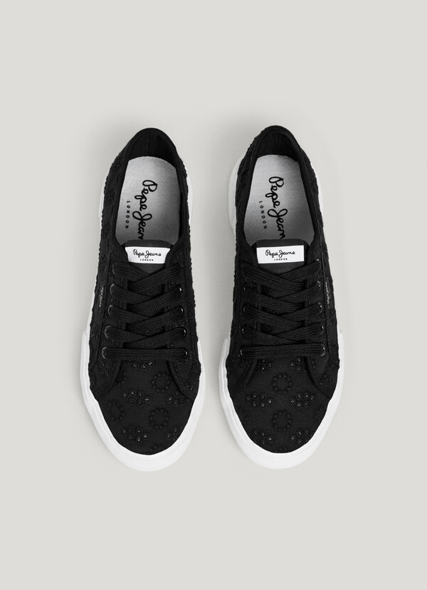 SNEAKERS CLASSIQUES AVEC D&Eacute;TAILS BROD&Eacute;S - BRADY