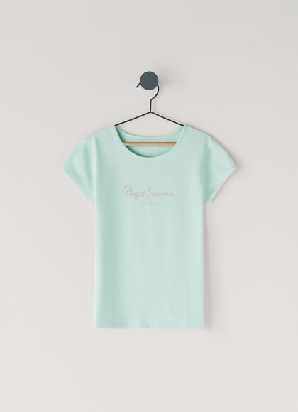 SLIM FIT GLITTER LOGO T-SHIRT