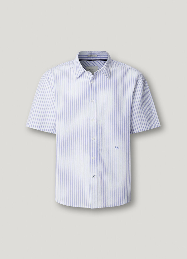 SEERSUCKER STRIPED CASUAL FIT SHIRT