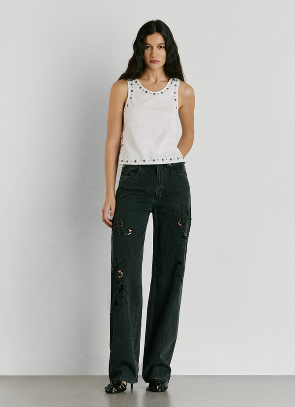 STRAPPY T-SHIRT WITH STUDS