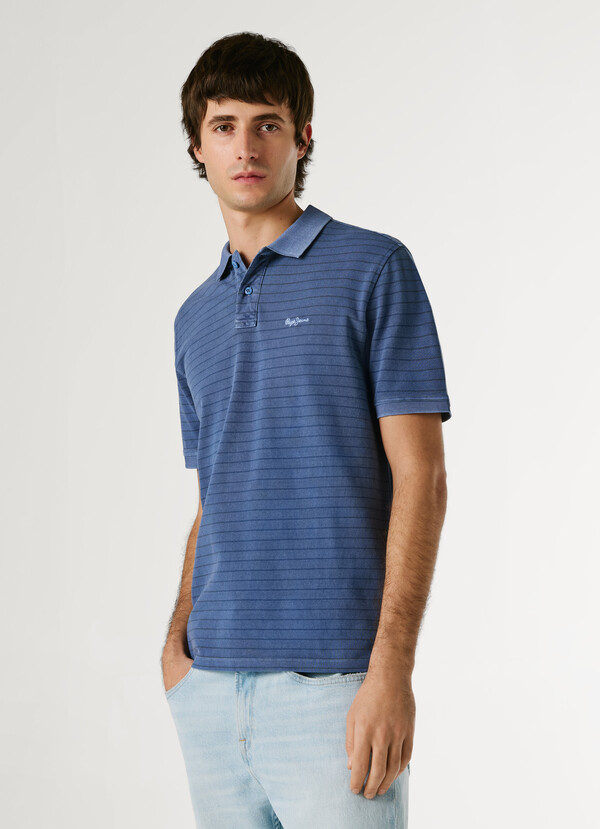 STRIPED PIQUE POLO SHIRT